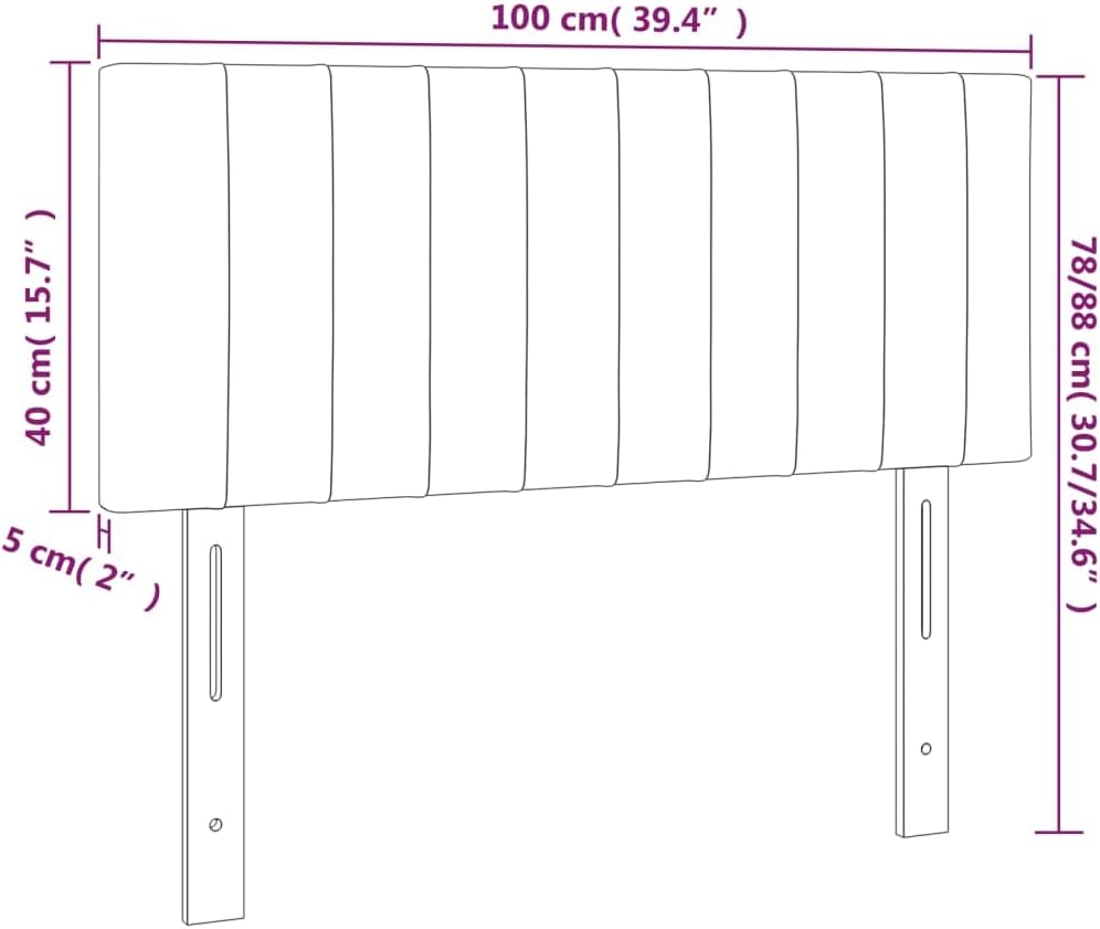 vidaXL Kopfteil, Bettkopfteil mit Holzbeinen, Höhenverstellbar Polsterkopfteil für Bett, Betthaupt B