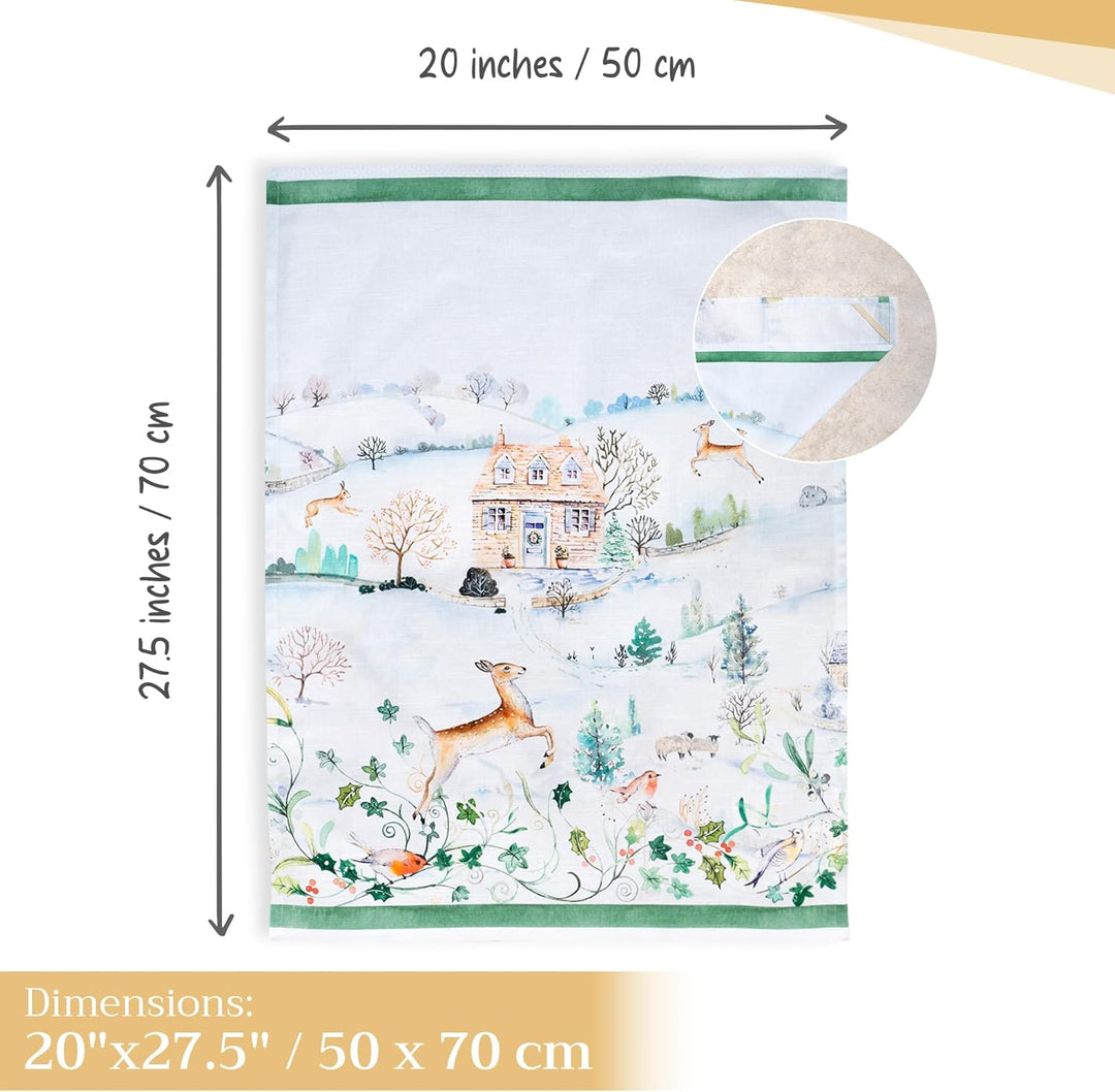 Maison d'Hermine Küchenhandtücher 3er-Set 100% Baumwolle 70 cm x 50 cm Wiederverwendbare Geschirrtüc