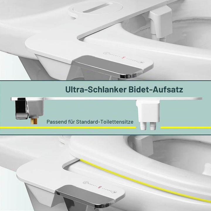 Bidet-Aufsatz für Toilette – nicht elektrischer Kaltwasser-Bidet-Toilettenaufsatz, einstellbarer Was