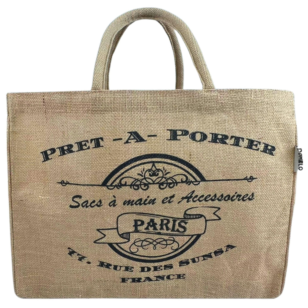 Domelo Einkaufskörbe. Bedruckte Einkaufstasche. Jute Tasche gross. Korbtasche, wasserabweisenden Str