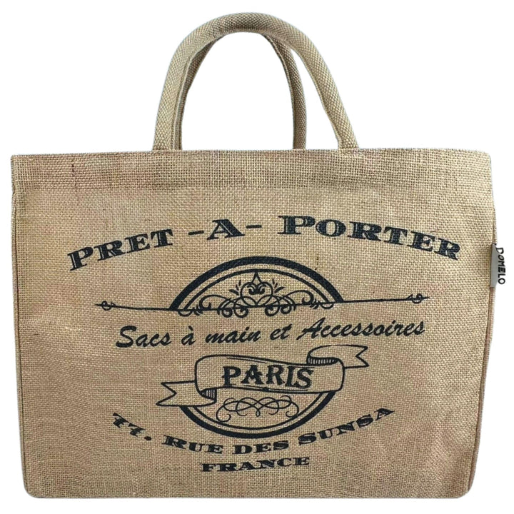 Domelo Einkaufskörbe. Bedruckte Einkaufstasche. Jute Tasche gross. Korbtasche, wasserabweisenden Str