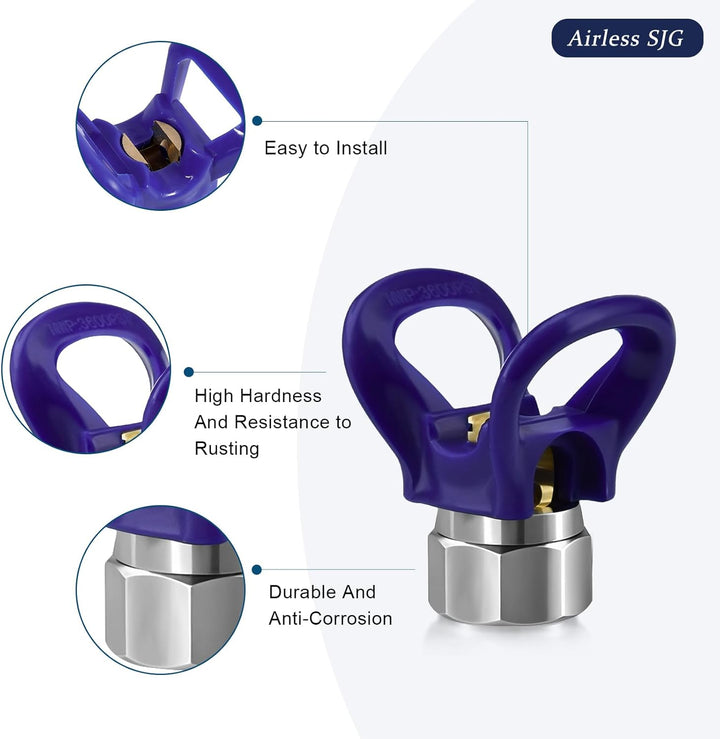 Airless SJG 10 Stück Airless Düse mit Spitzendichtung, Reversible Sprühspitzen, Airless-Sprühdüsen,
