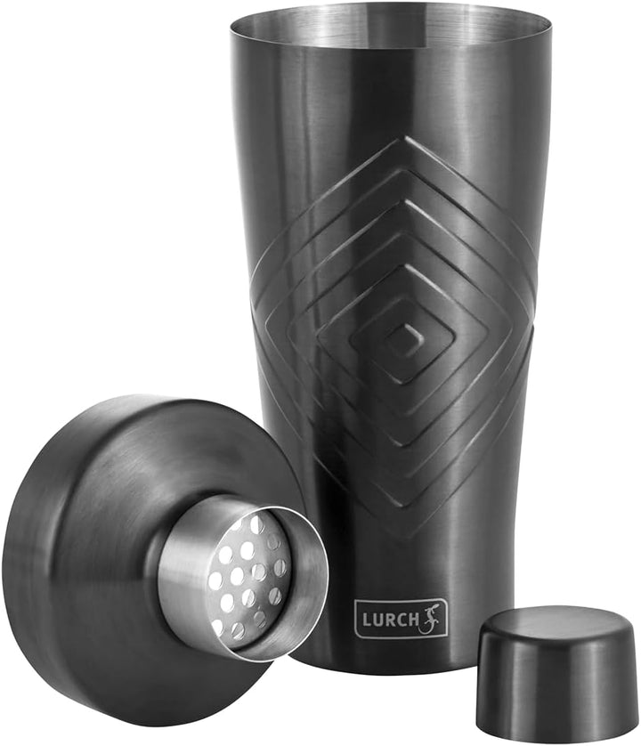 Lurch 240798 Cocktail-Set: 3tlg Cocktailshaker, Jigger/Barmass und Cocktailbuch, Geschenk- und Einst