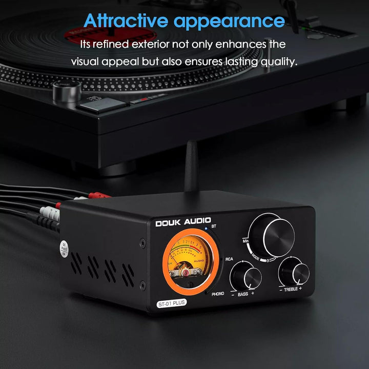 HiFi Bluetooth TPA3255 Digitaler Verstärker VU Meter Plattenspieler Stereo Amplifier (ST-01 Plus) ST
