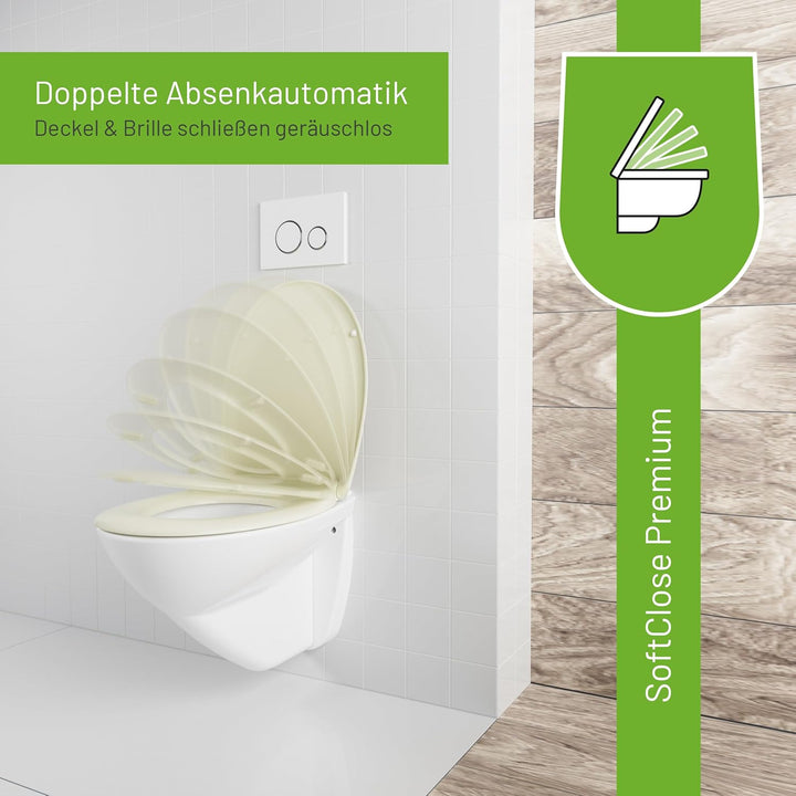LUVETT® Toilettendeckel mit Absenkautomatik C770 oval, WC-Sitz mit 3 Befestigungsvarianten zur Wahl,