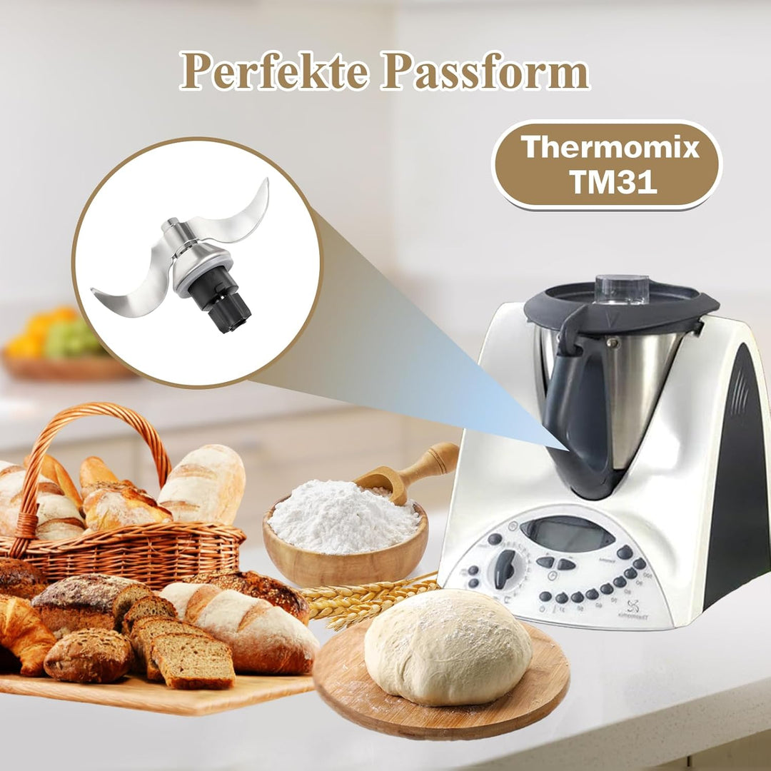 Teigmesser für Vorwerk Thermomix TM31, Mixmesser Ersatzteile für Thermomix TM31, Edelstahl-Teigmisch