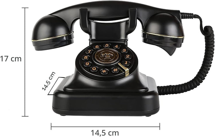 Sangyn Retro Festnetztelefone Klassisches Retro Telefon mit Wählscheibe Einstellbare Lautstärke Vint