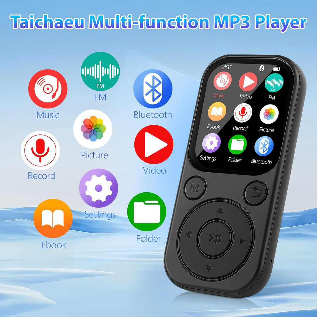 64GB MP3 Player mit Bluetooth 5.3 - MP3 & MP4 Player mit Kopfhörern und Lautsprecher, Tragbarer Musi