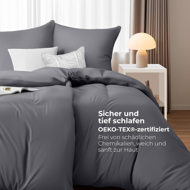 Utopia Bedding Bettwäsche 135x200 4teilig - Mikrofaser 2 Bettbezug 135x200 cm + 2 Kissenbezüge 80x80