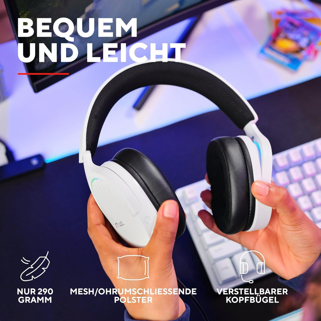 Trust Gaming GXT 490W Fayzo Gaming Headset USB 7.1 Surround Sound, 50mm Treiber, 35% Recyclingkunsts