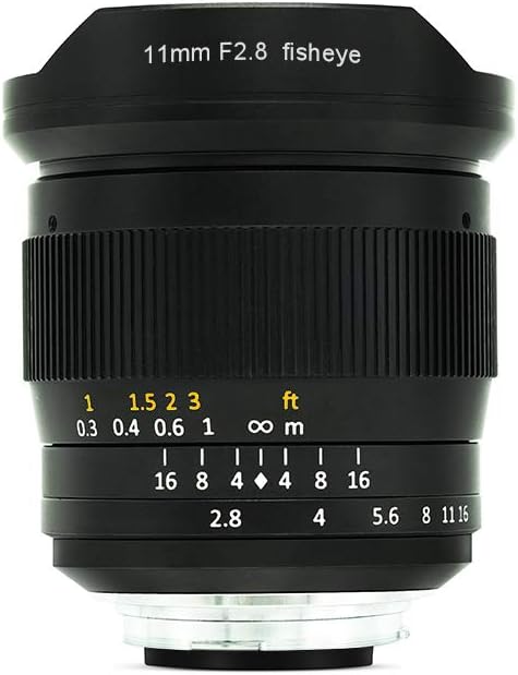 TTArtisan 11 mm F2.8 Kameralinse, Fisheye, kompatibel mit EOS R Mount Kameras wie R RP R5 R6 Schwarz
