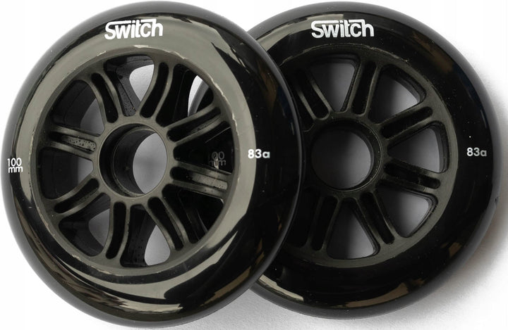 Schwarz Roller Räder 100mm x 24mm 83A Stunt Scooter Wheels Switch