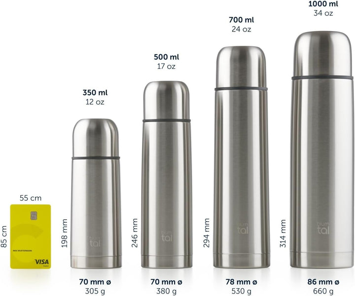 Blumtal® Thermosflasche 1L - BPA-freie Thermoskanne für warm&kalt - auslaufsichere Isolierflasche 1L