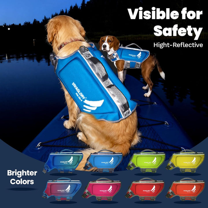 VIVAGLORY High Buoyancy Schwimmweste Hund, Rettungsweste, Hundeschwimmweste für Bootfahren, Schwimmh