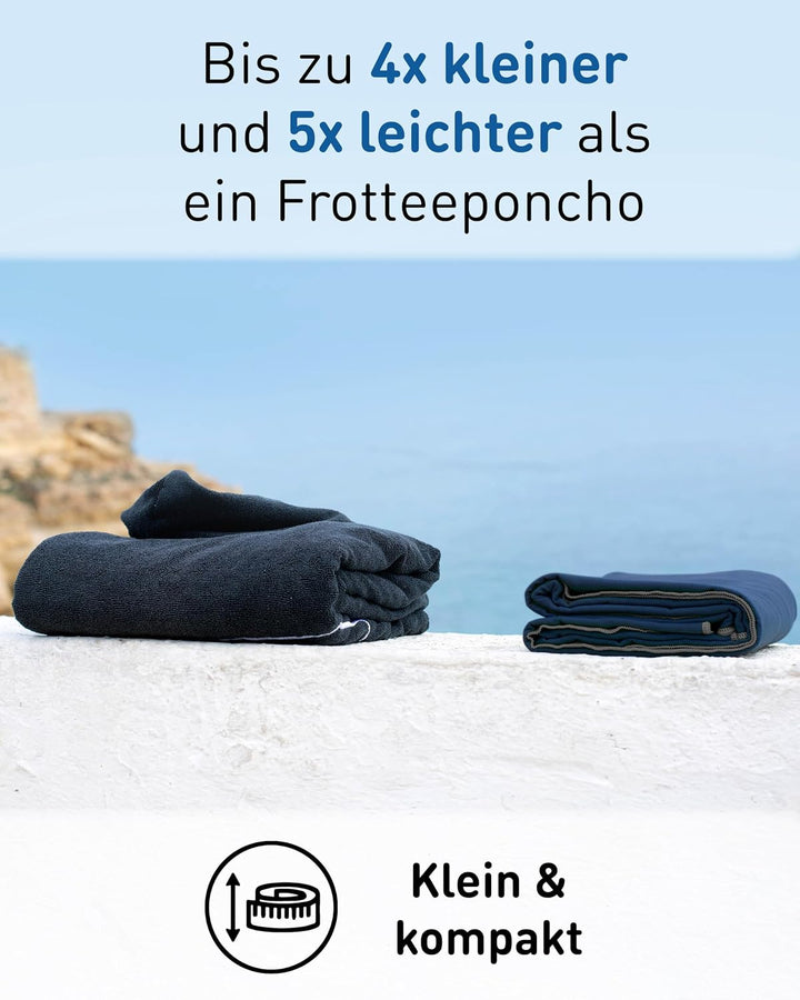 Fit-Flip Badeponcho aus Mikrofaser für Damen und Herren - schnelltrocknend, kompakt und Ultraleicht