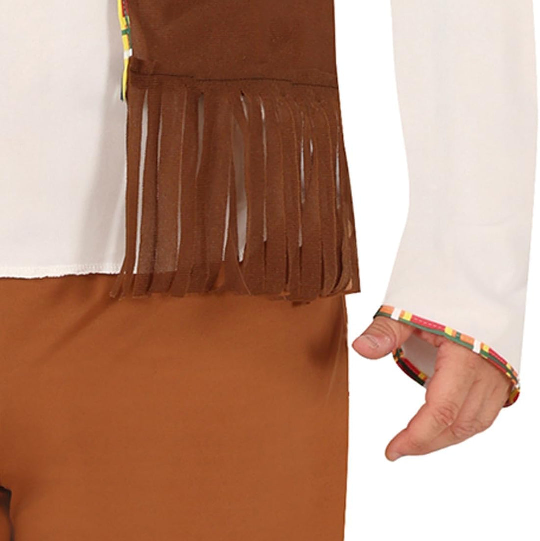 FIESTAS GUIRCA Woodstock Hippie Karneval Kostüm Herren – 70er Jahre Herren Outfit inkl. Hippie Stirn