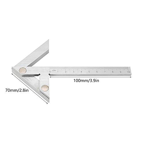 Zentrierwinkel, 100 x 70 mm Zentrierwinkel-Lineal, Rundstabmarkierungs-Zentriersucher, Mittelmessger