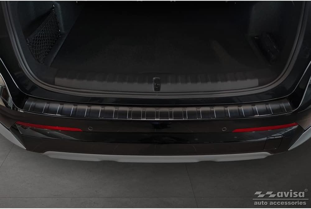 Avisa Schwarz Edelstahl Heckstossstangenschutz kompatibel mit BMW X1 U11 / U11 xLine 2022- 'Ribs'