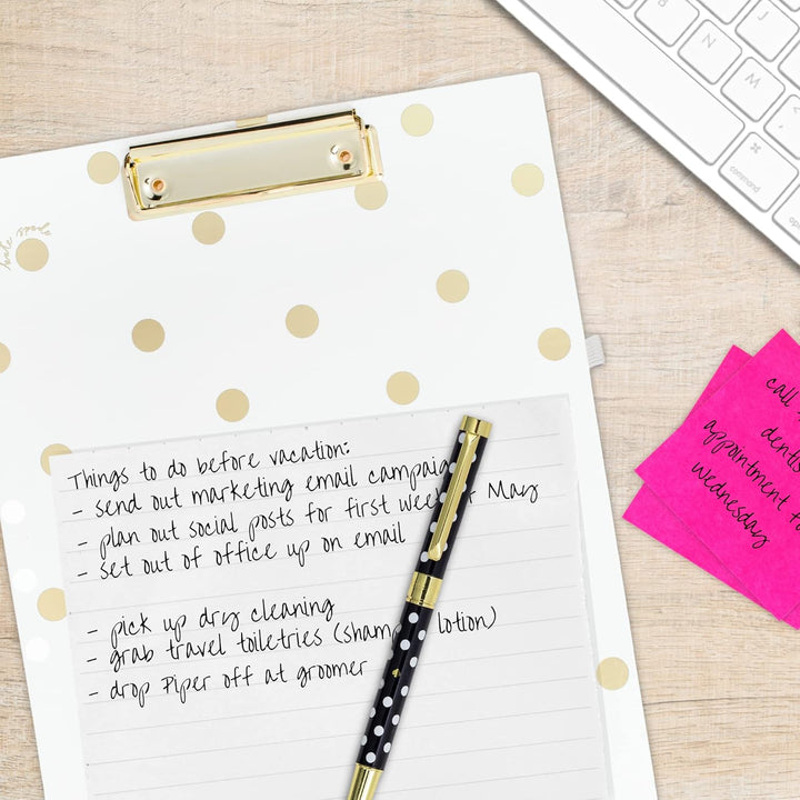 Kate Spade New York Clipboard Folio with Low Profile Clip, Professional Padfolio Includes Lined Note