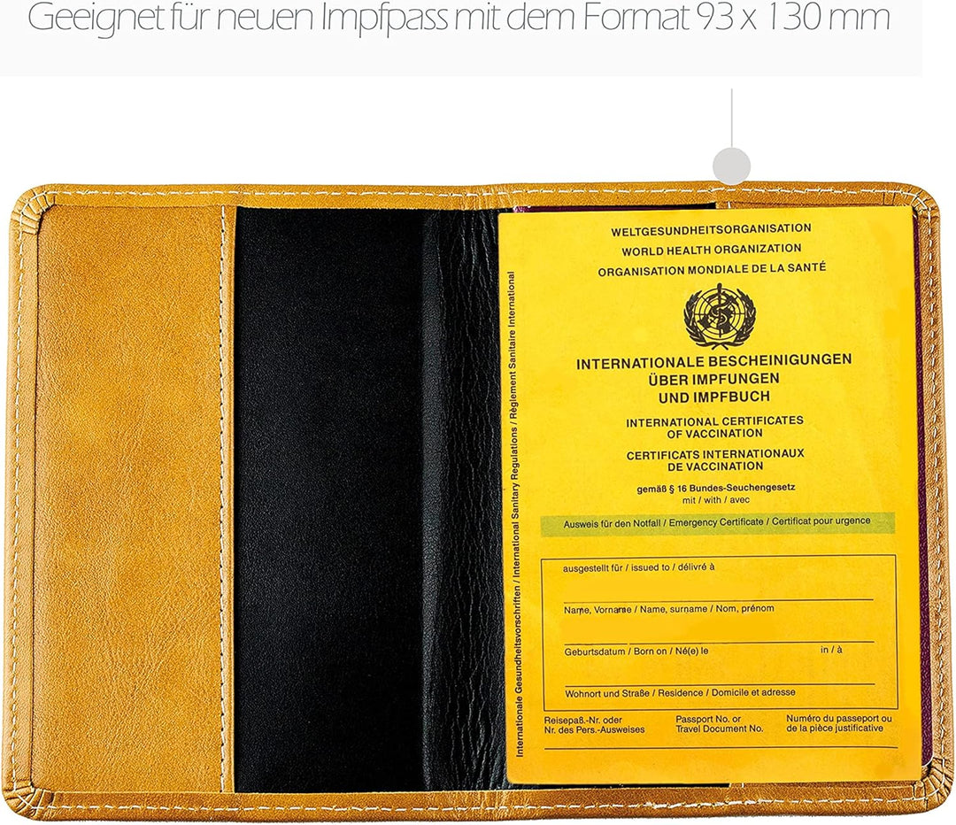 DELMON VARONE - Personalisierbare Reisepasshülle Vintage Leder Braun - Schutzhülle Etui für Reisepas