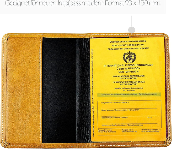 DELMON VARONE - Personalisierbare Reisepasshülle Vintage Leder Braun - Schutzhülle Etui für Reisepas