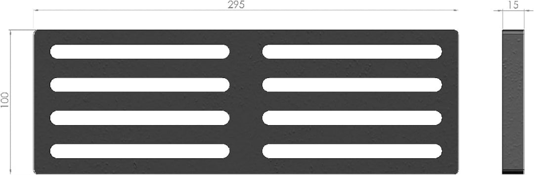 Kaminrost/Ascherost Eckig 295 x 100 x 15 mm passend für Wamsler ** Kaminöfen inkl. Modellübersicht -