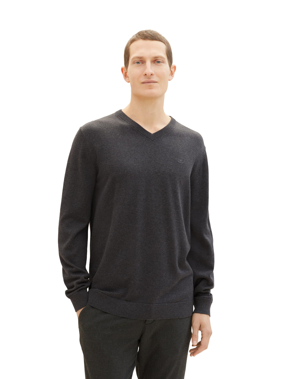 TOM TAILOR Herren Pullover, 10617 - Black Grey Melange