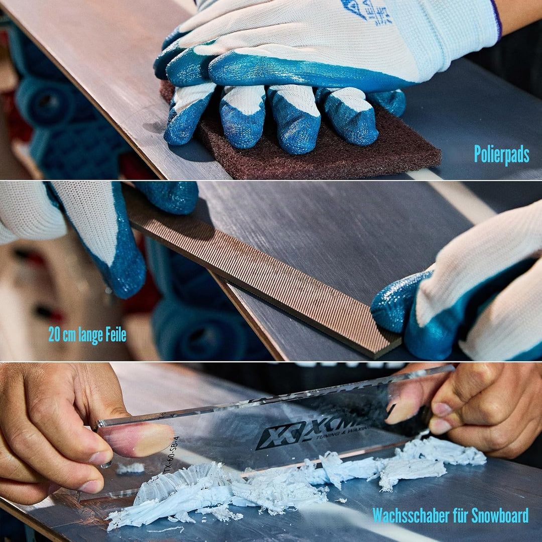 XCMAN Komplettes Ski Snowboard Tuning und Waxing Kit mit Wachseisen, Universalwachs, Kantenstimmer,