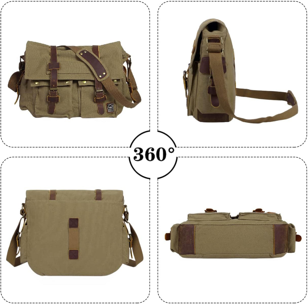Eysee Schultertasche Herren Canvas-Umhängertasche Daypack für Alltag und Sport 35cm (L) X 30cm(H) X