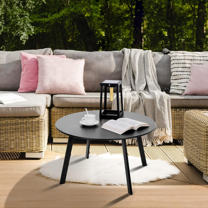 Beistelltisch Metall, Garten Beistelltisch Rund, Sofatisch Kaffeetisch & Couchtish mit Verstellbarer