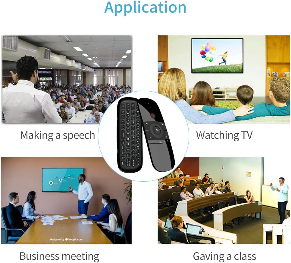 Air Mouse Fernbedienung mit IR-Lernfunktion, 2.4G Air Mouse Remote Control mit Tastatur und Maus Fun