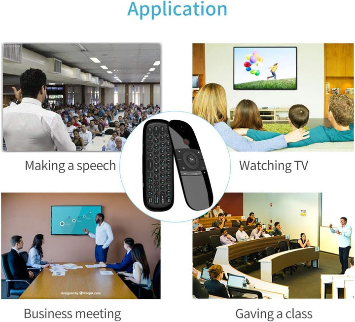 Air Mouse Fernbedienung mit IR-Lernfunktion, 2.4G Air Mouse Remote Control mit Tastatur und Maus Fun