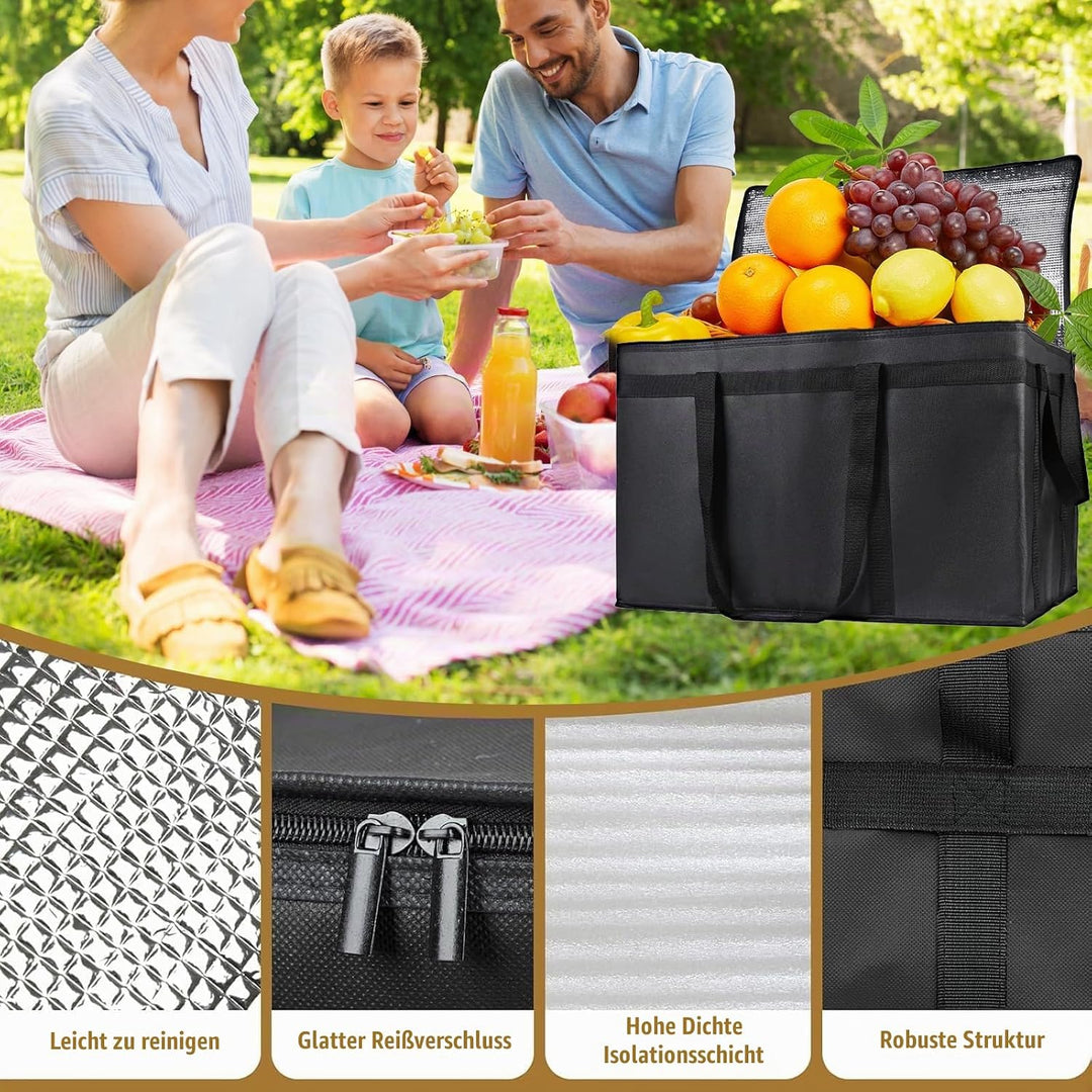 XXXL Isolierkühltasche Oxford-Stoff, extra gross wasserdicht Spritzwasserschutz zusammenklappbar Sta