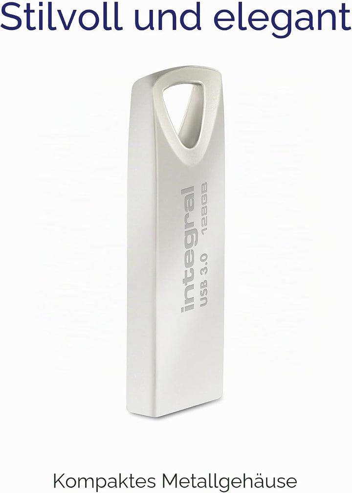 Integral 128GB USB-Speicher 3.2 Gen 1 Flash-Laufwerk Fusion mit Metallgehäuse, bis zu 110MB/s Arc 3.