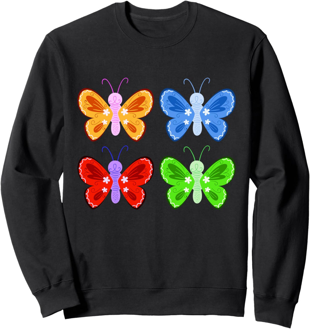 Schöne Pop Art Farben süssen Schmetterlinge Collage Sweatshirt