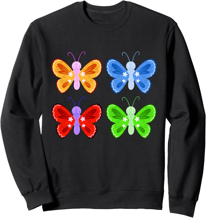 Schöne Pop Art Farben süssen Schmetterlinge Collage Sweatshirt