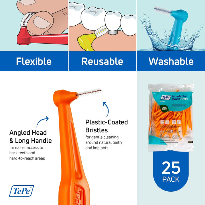 TePe Interdentalbürsten Angle ORANGE 0.45, 25 Stück Single, Single