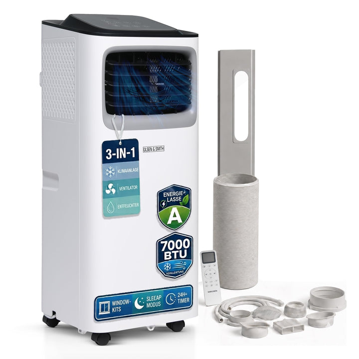 Olsen &amp; Smith 7000 BTU Mobile Klimaanlage, 3-in-1 mit Abluftschlauch 7000btu, 7000btu