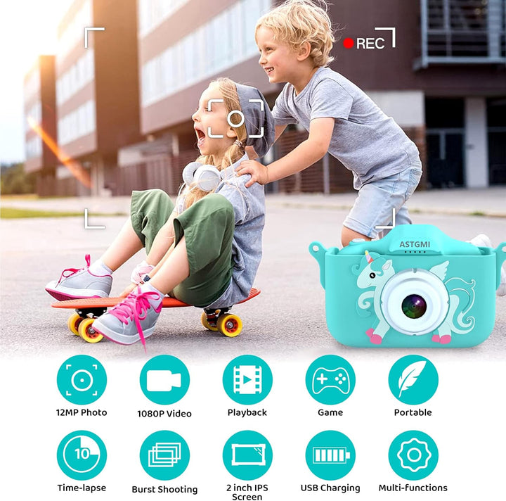 Kinder Kamera, 2.0”Display Digitalkamera ，Geschenke für 3 4 5 6 8 7 9 10 11 12Jahre Jungen und mädch