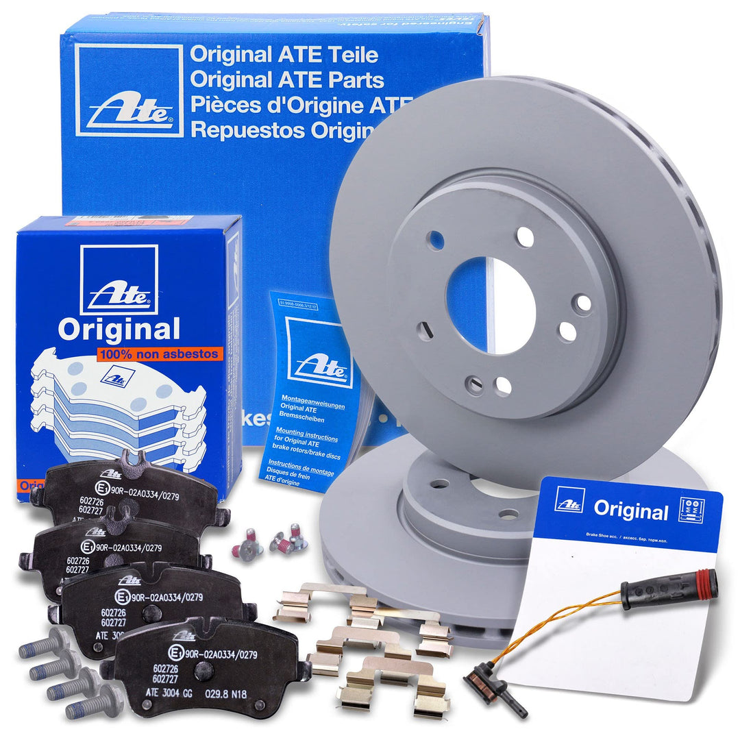 ATE Bremsenset Vorderachse inkl. Bremsscheiben Ø 288 mm Belüftet und Bremsbeläge + Verschleisskontak
