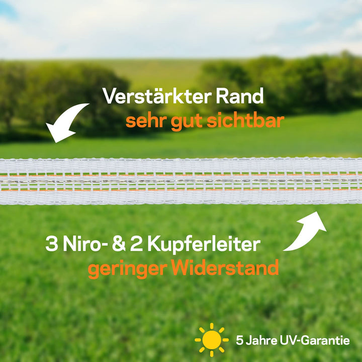 200 m/12,5 mm Gallagher Weidezaunband TurboLine (weiss)