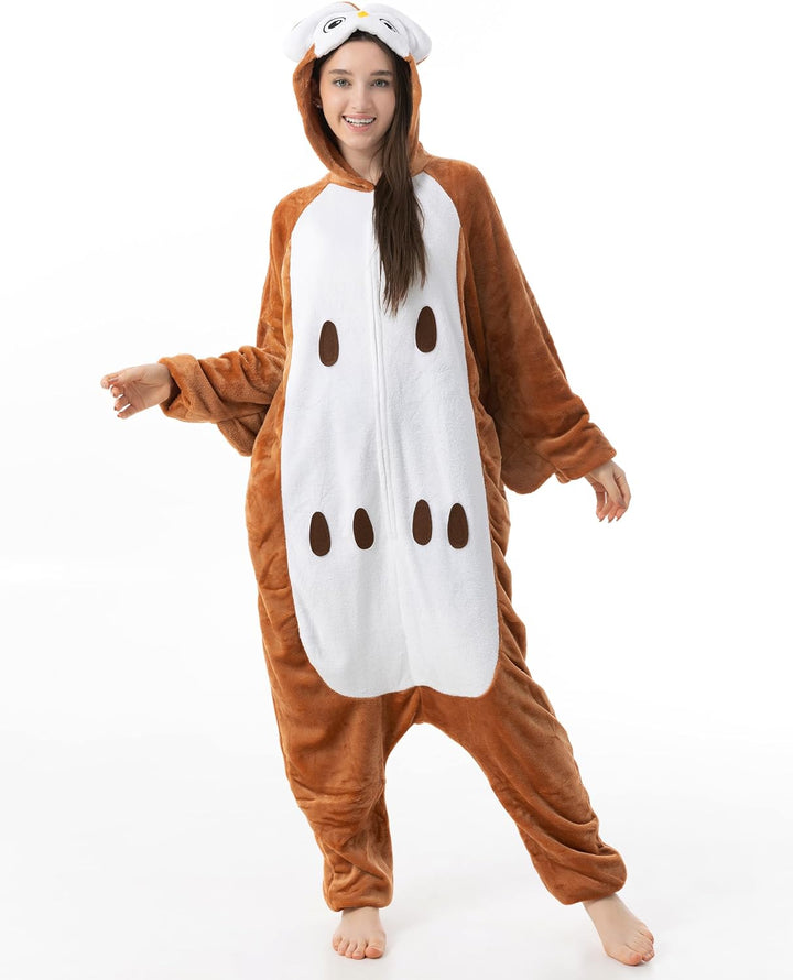 Katara 1744 (30+ Designs) Vogel-Kostüm Eule, Unisex Onesie/ Pyjama-Qualität für Erwachsene & Teenage