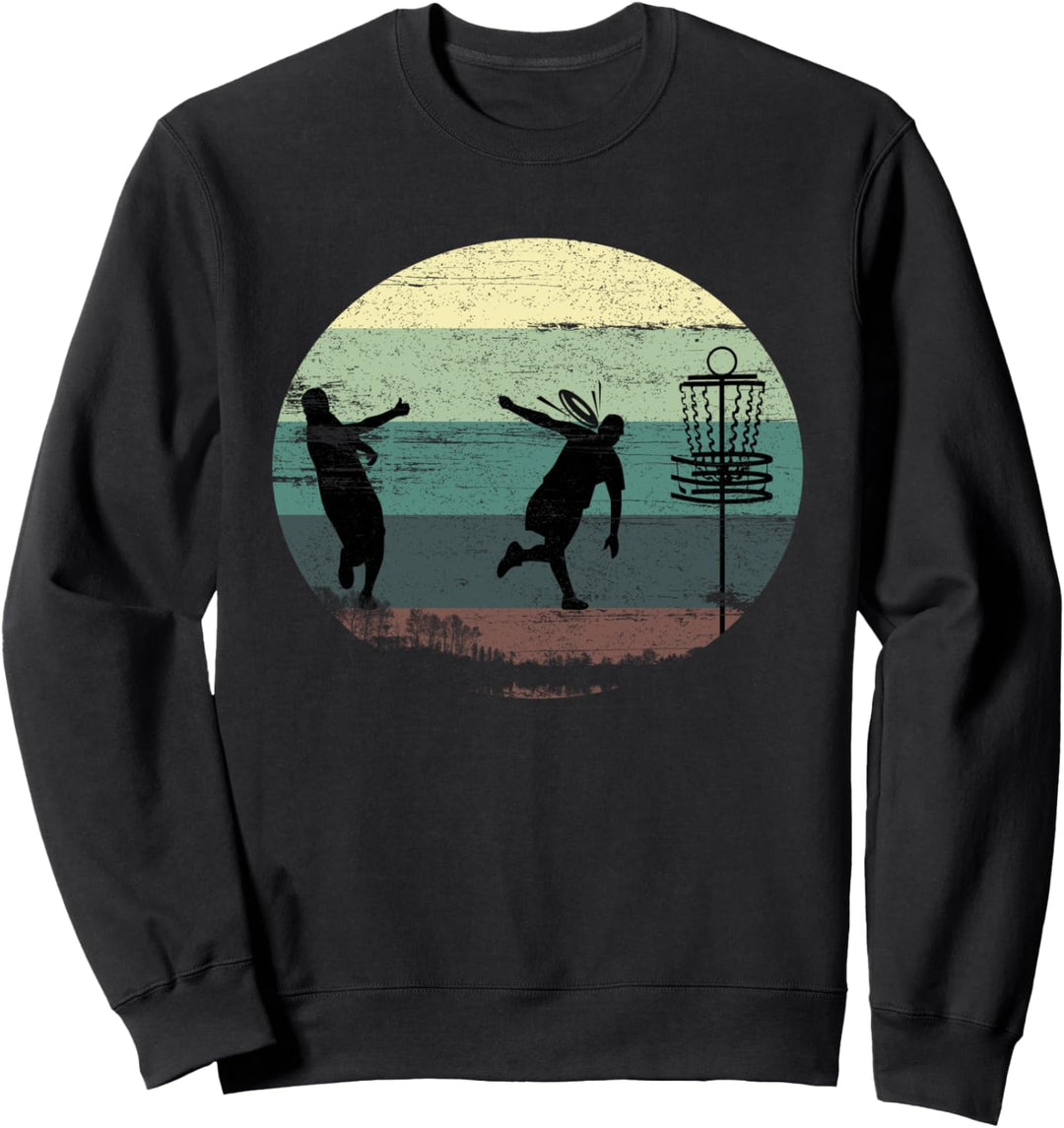 Disc Golf Frisbee Lustig Vintage Retro Sport Korb Baum Sweatshirt