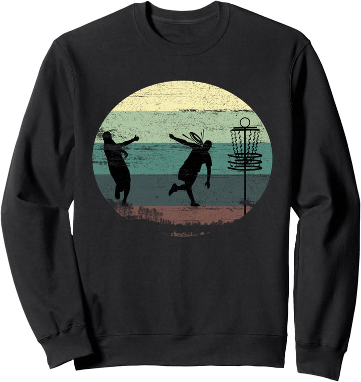 Disc Golf Frisbee Lustig Vintage Retro Sport Korb Baum Sweatshirt