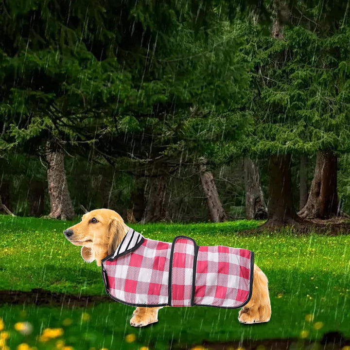 Geyecete Hunde Regenmantel,Einstellbar Wasserdicht Hundejacke für Dackel,Regenmantel mit reflektiere