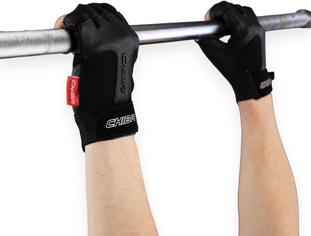 Chiba Classic Fitness Handschuhe | Elastische Passform & Robustes Clarinoleder | Anatomische Innenha