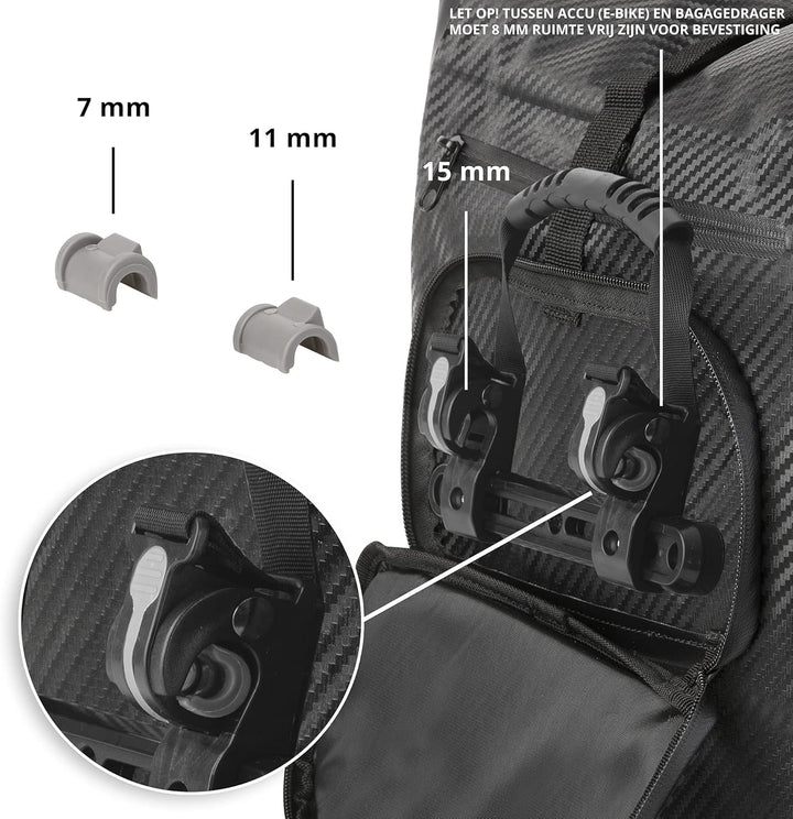 Dutch Mountains Fahrradtasche Rucksack und Schultergurt - Laptopfach - Einzel Pannier tasche fahhrra