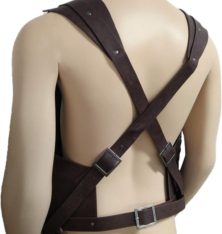 HiiFeuer Viking Warrior PU Leder Brustpanzer, Retro Ritter Leder Körperpanzer, Mittelalterliche Rüst