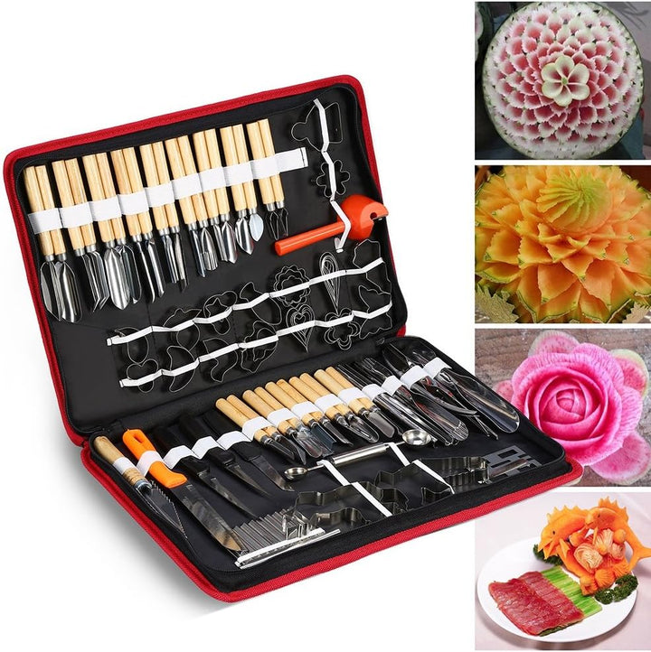 Kulinarische Schnitzwerkzeuge Set, 80 Teile / satz Tragbare Kulinarische Schnitzwerkzeuge Peeling To