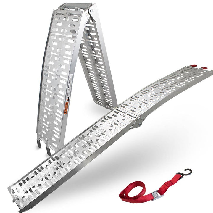 BITUXX® 1x Alu Rampe Motorradrampe Auffahrrampe Verladeschiene Verladerampe Auffahrschiene 340kg 2,2